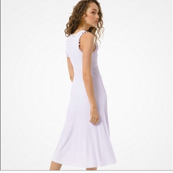 NWT Michael Michael Kors Lavender Mist Size Large Ribbed Dress - Picture 5 of 16